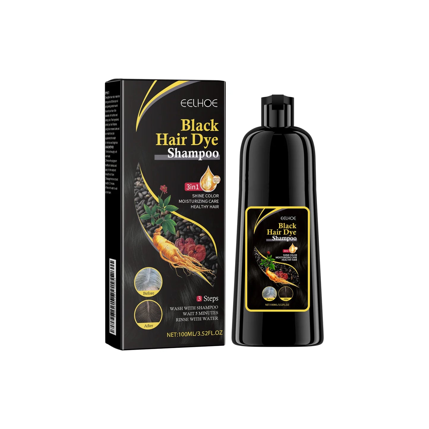 Ginseng Hair Dyeing Shampoo Nourishing Non Irritating For All Hair