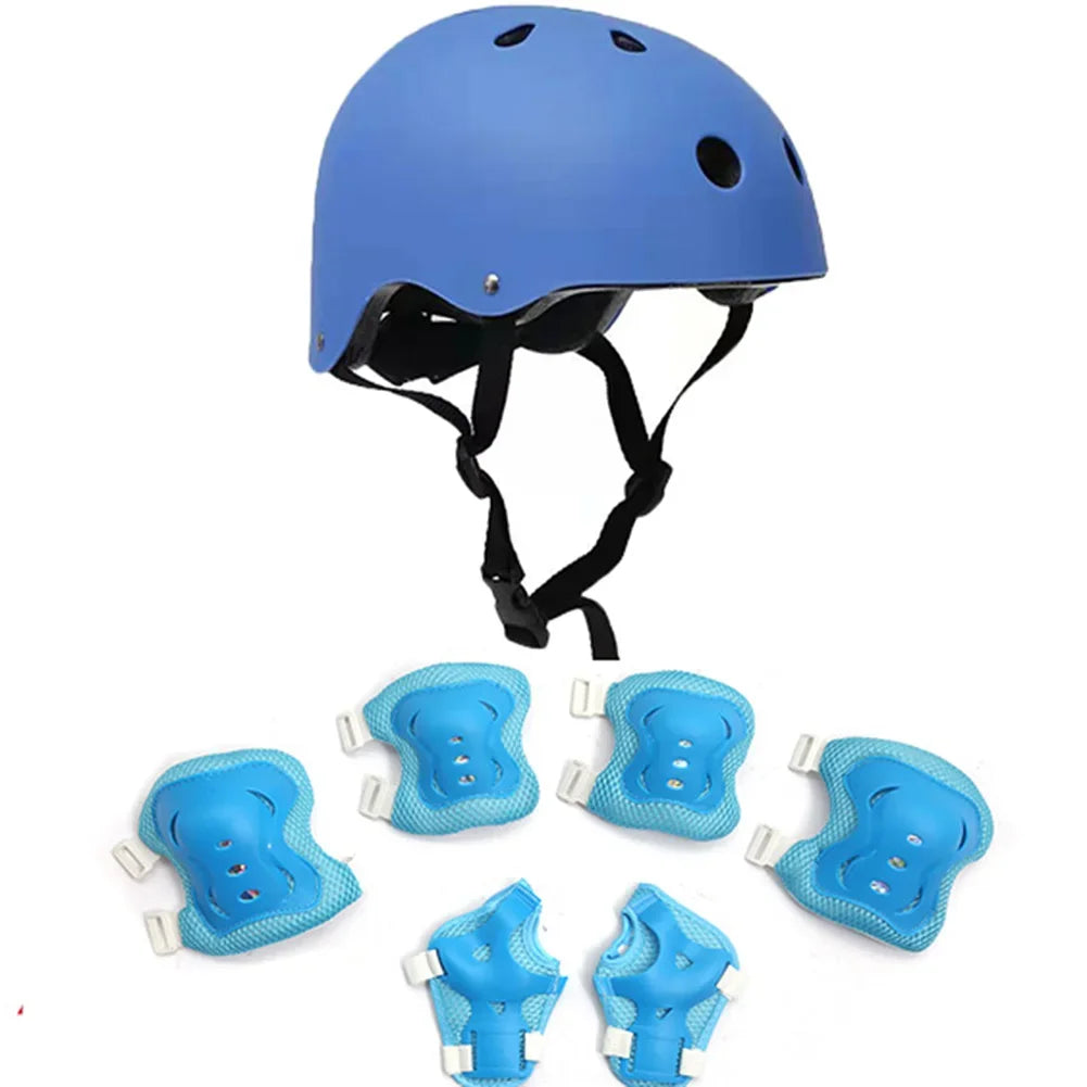 Children Protective Helmet And Pads Set Adjustable For Bicycle Skateboard