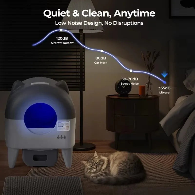 Lunapurr Automatic Self Cleaning Cat Litter Box For Multi Cat