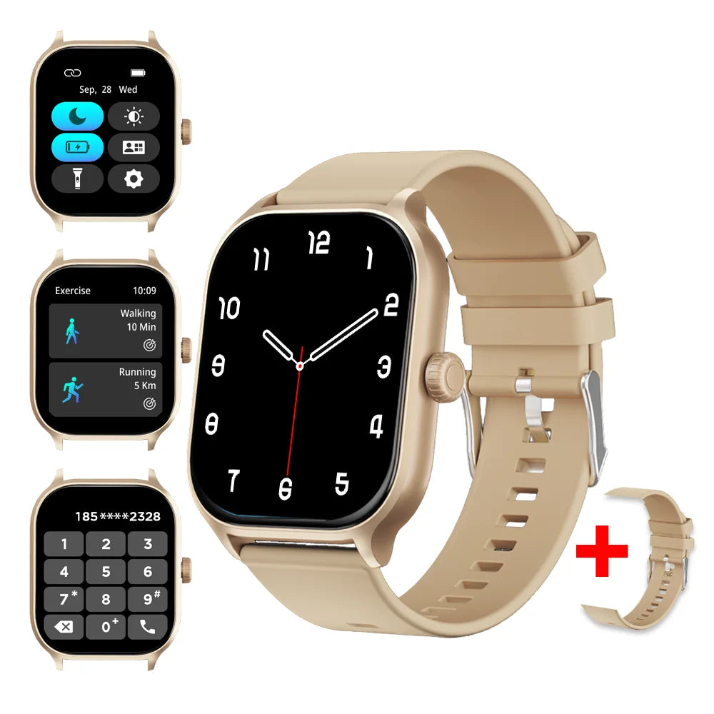 LAXASFIT Smartwatch Bluetooth Call Voice Assistant 100 Sports Functions IP68