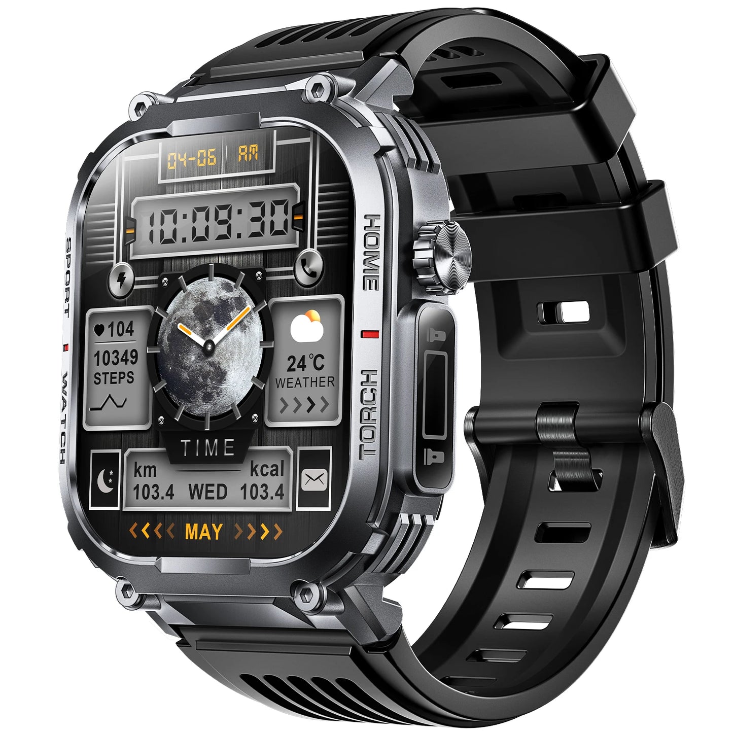 EIGIIS Smartwatch Men 3ATM Waterproof With Compass And LED Flashlight