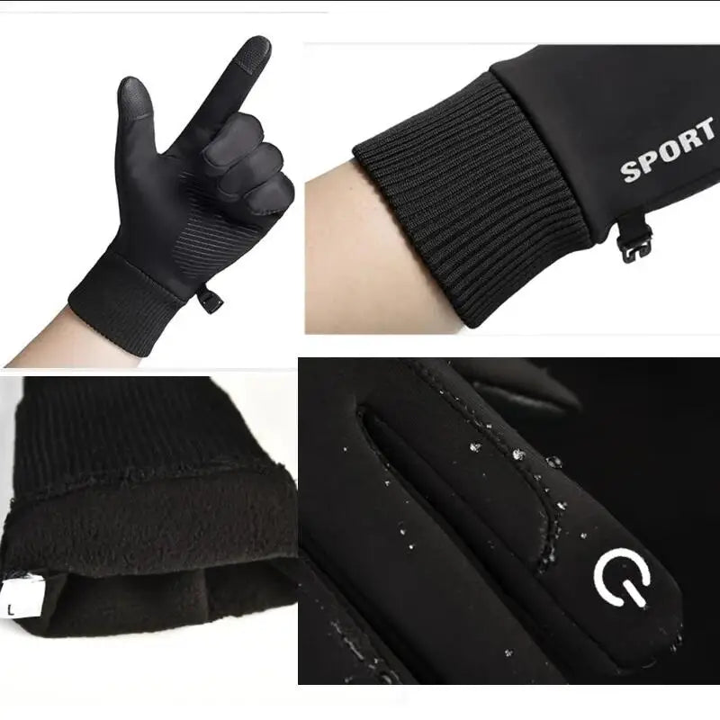 NONECN Winter Waterproof Touch Screen Fleece Gloves