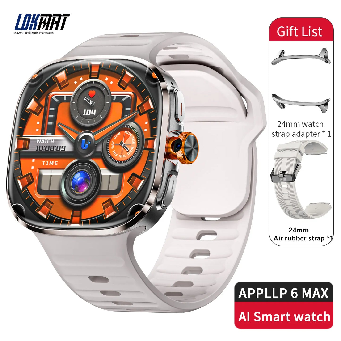 LOKMAT APPLLP 6 MAX Android Smart Watch Phone AI Translation