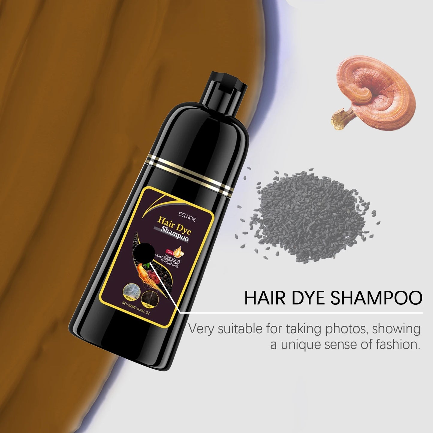 Ginseng Hair Dyeing Shampoo Nourishing Non Irritating For All Hair