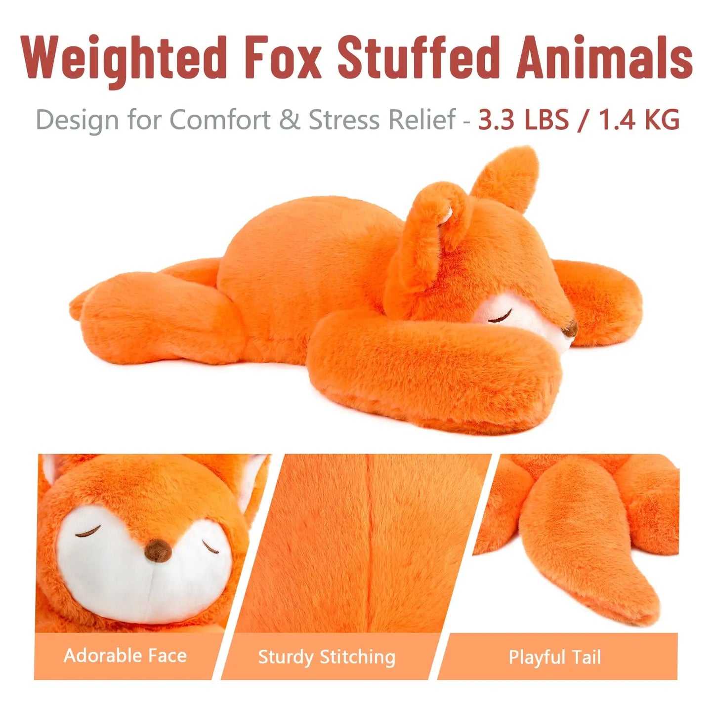 Niuniu Daddy Fox Weighted Plush Body Pillow Sensory Toy