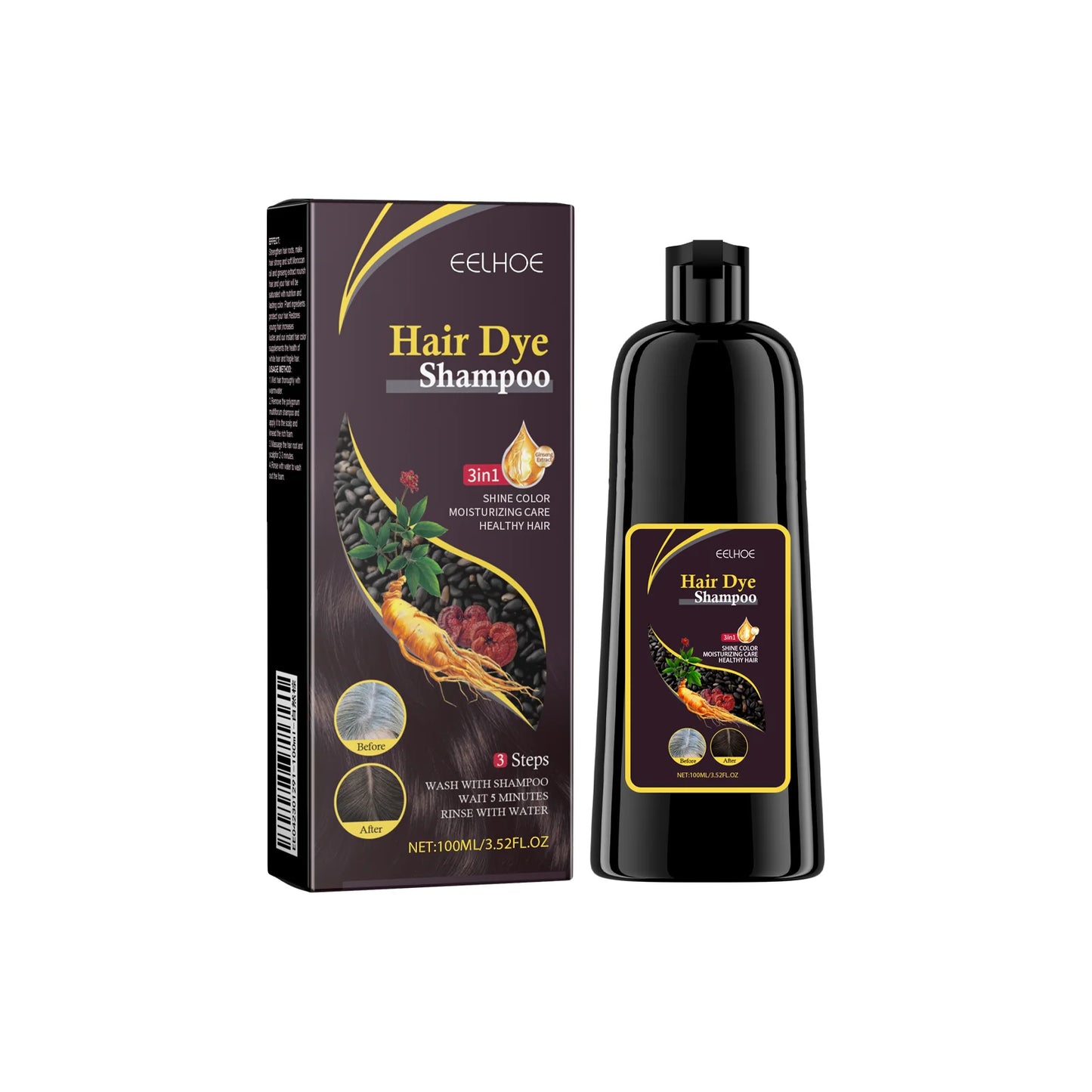 Ginseng Hair Dyeing Shampoo Nourishing Non Irritating For All Hair