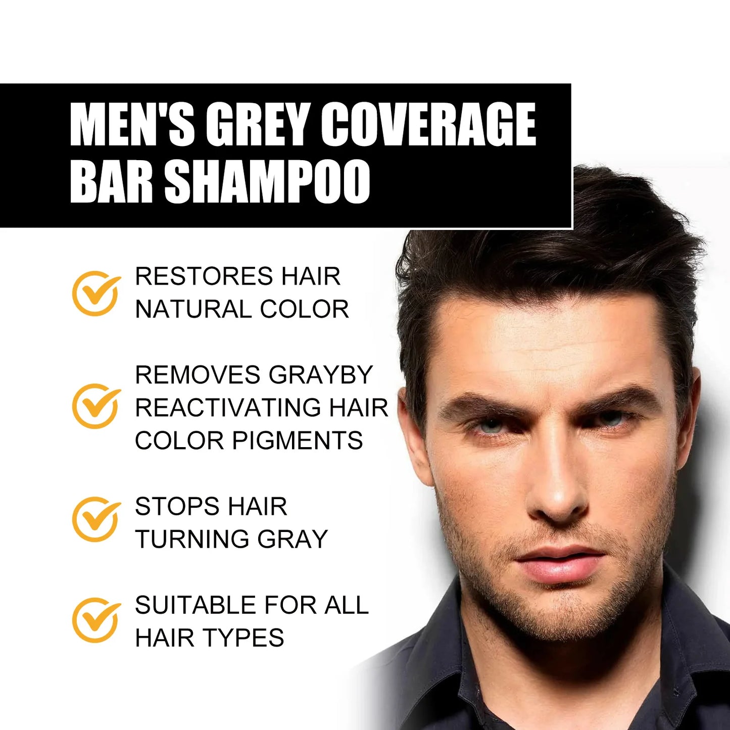 Men Hair Dyeing Soap Bar Natural Color Non Irritating Repair