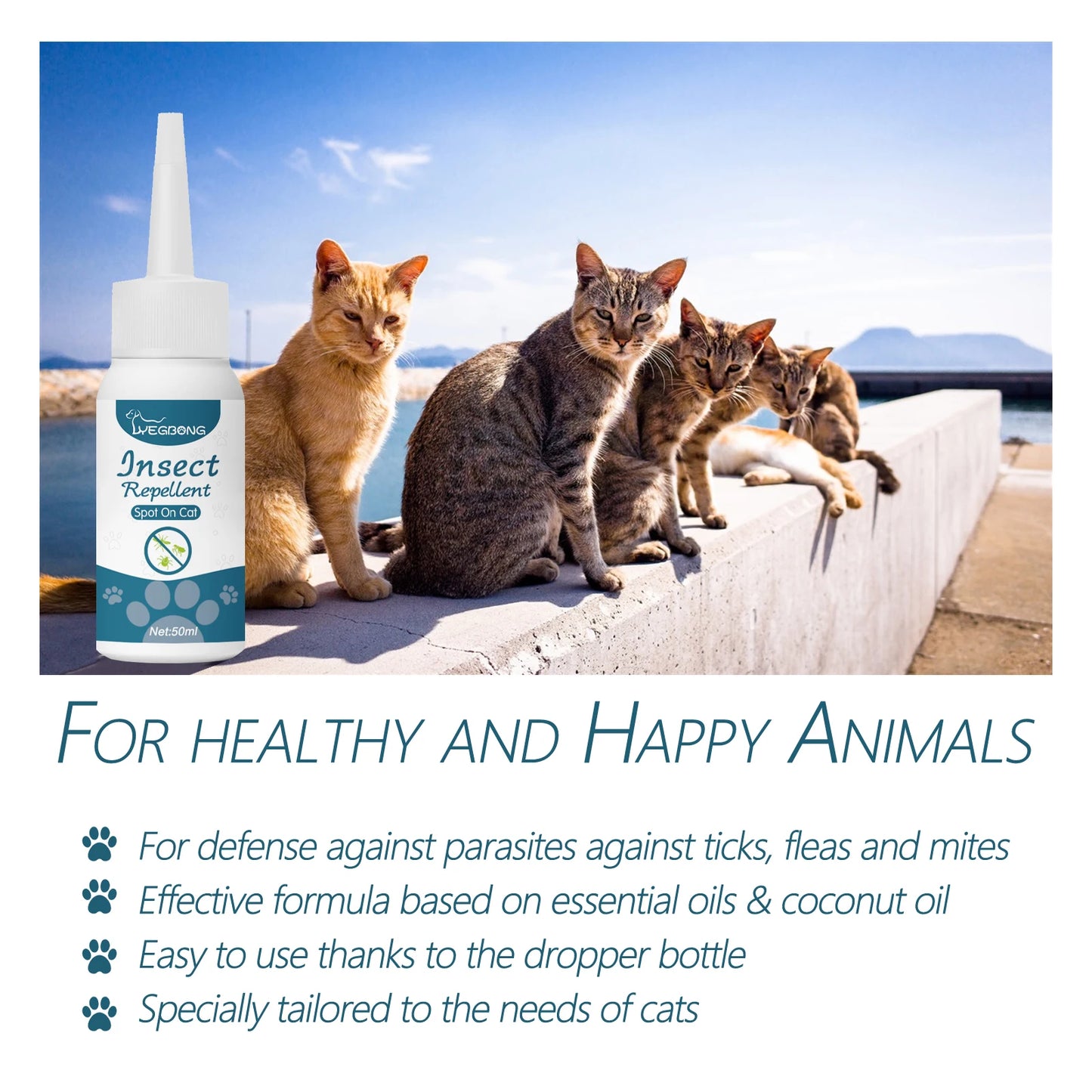 YEGBONG Anti Flea Tick Drops for Cats and Dogs