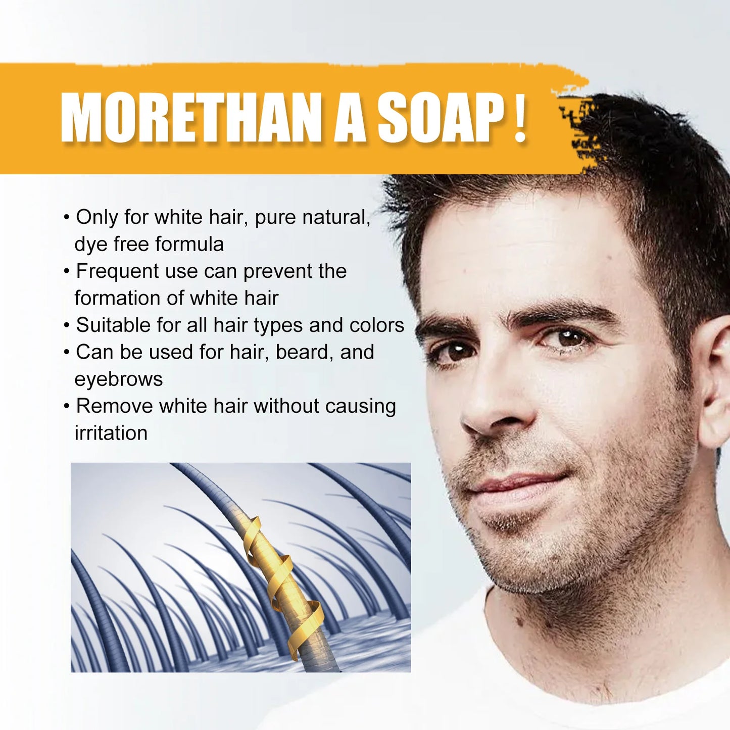 Men Hair Dyeing Soap Bar Natural Color Non Irritating Repair