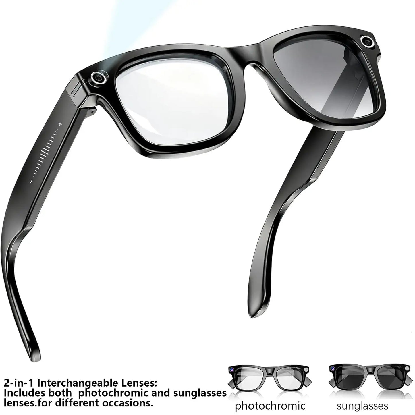 Smart AI Camera Glasses With Real Time Translation 8MP 1080P