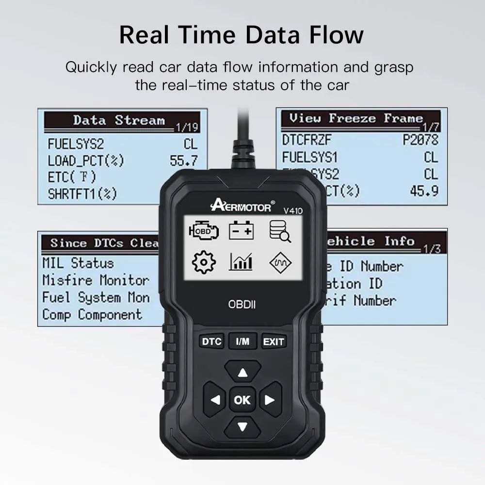 Aermotor V410 OBD2 Diagnostic Tool Code Reader For OBDII Cars