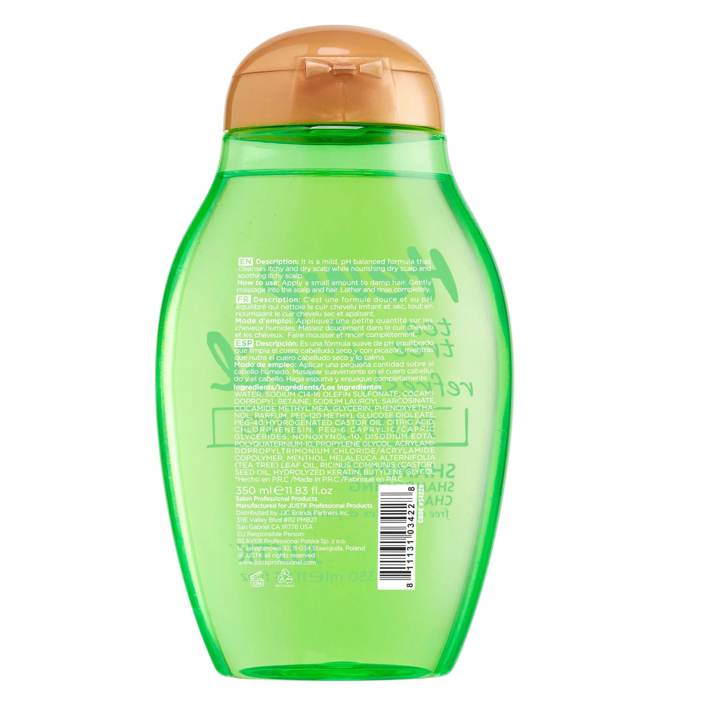 Justk Tea Tree Oil Anti Dandruff Shampoo For Scalp