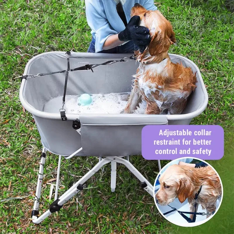 None Elevated Foldable Dog Bath Tubs For Grooming Station Adjustable