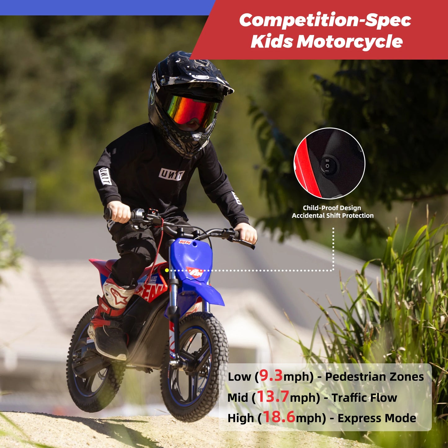 RFN Warrior Kids Series Electric Dirt Bike Off Road 4-8
