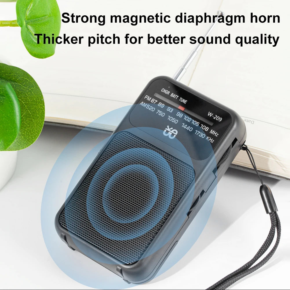 Shunmaii AM FM Radio With Built-In Speaker And 3.5mm Jack