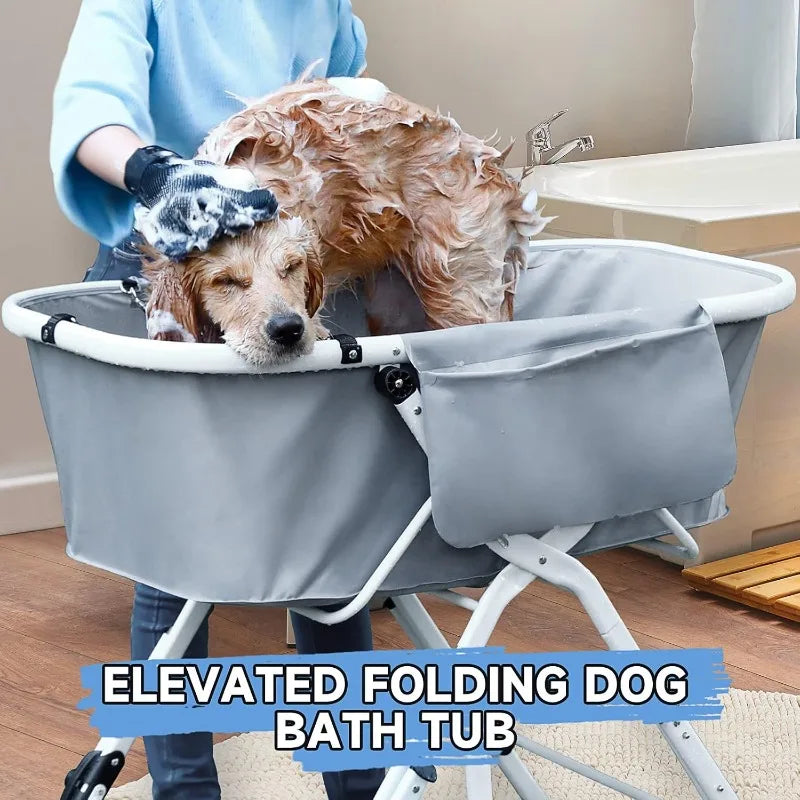 None Elevated Foldable Dog Bath Tubs For Grooming Station Adjustable