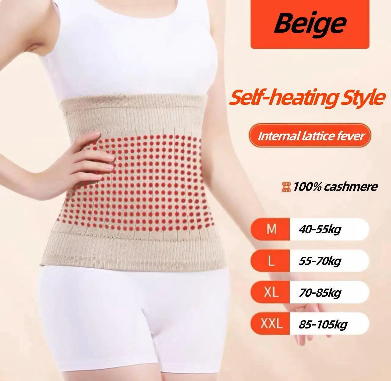 okerqi Cashmere Waist Warmer Belt with Lumbar Support and Thermal Protection