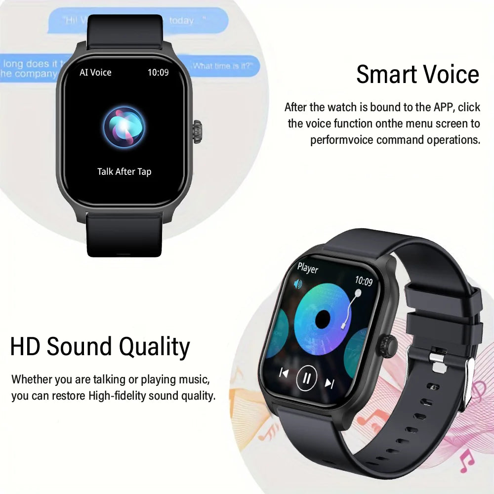 LAXASFIT Smartwatch Bluetooth Call Voice Assistant 100 Sports Functions IP68