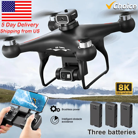 QJ S116 MAX DroneQuadCopter Pro With 3 Batteries 8K Camera