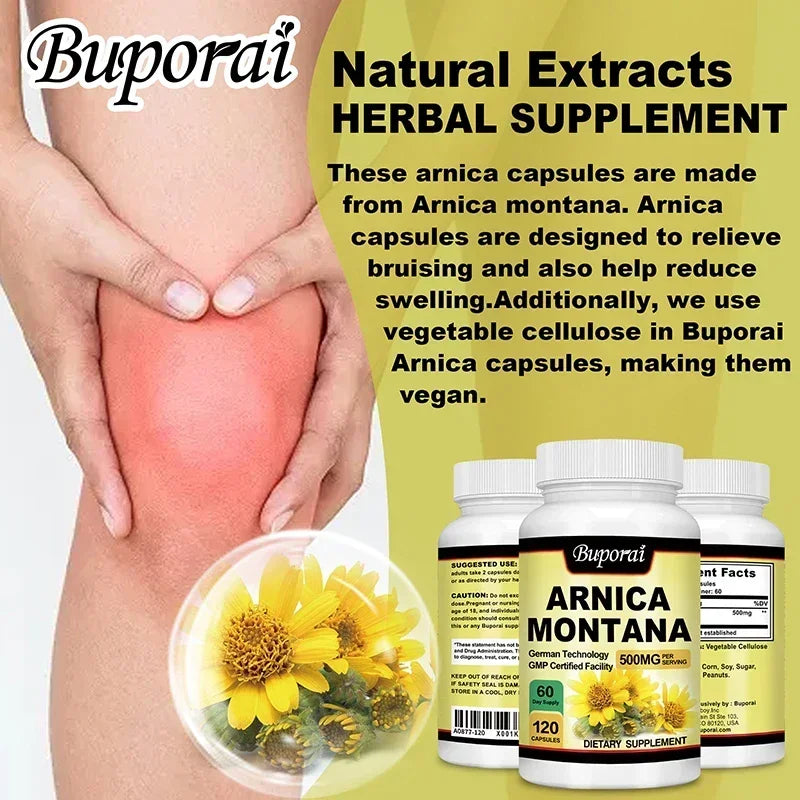 PslalaeCharge Arnica Montana Capsules For Bruises Pain Relief Immunity