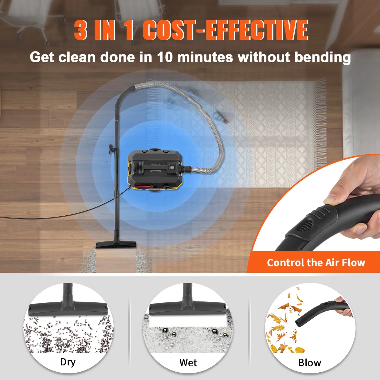 SucceBuy 1200W Portable Wet And Dry Vacuum Cleaner