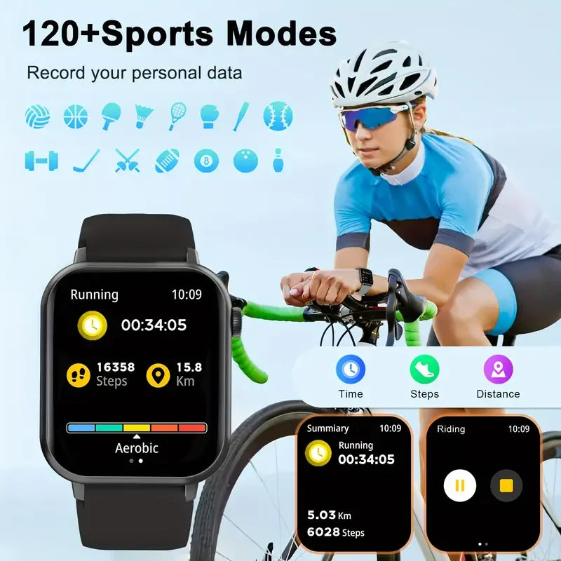 LAXASFIT Waterproof Smartwatch Bluetooth Call Voice Assistant for Android iOS