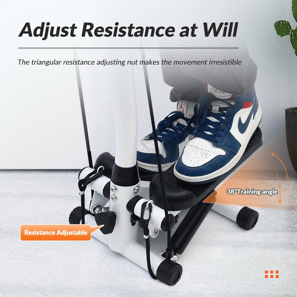 Mini Stepper Exercise Machine With Resistance Bands LCD Display