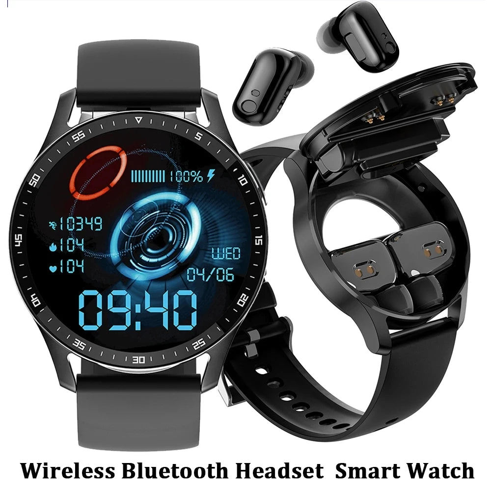 2 In 1 Smartwatch With Earbuds TWS Bluetooth Heart Rate