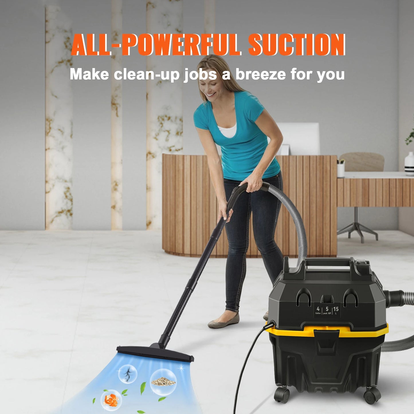 SucceBuy 1200W Portable Wet And Dry Vacuum Cleaner