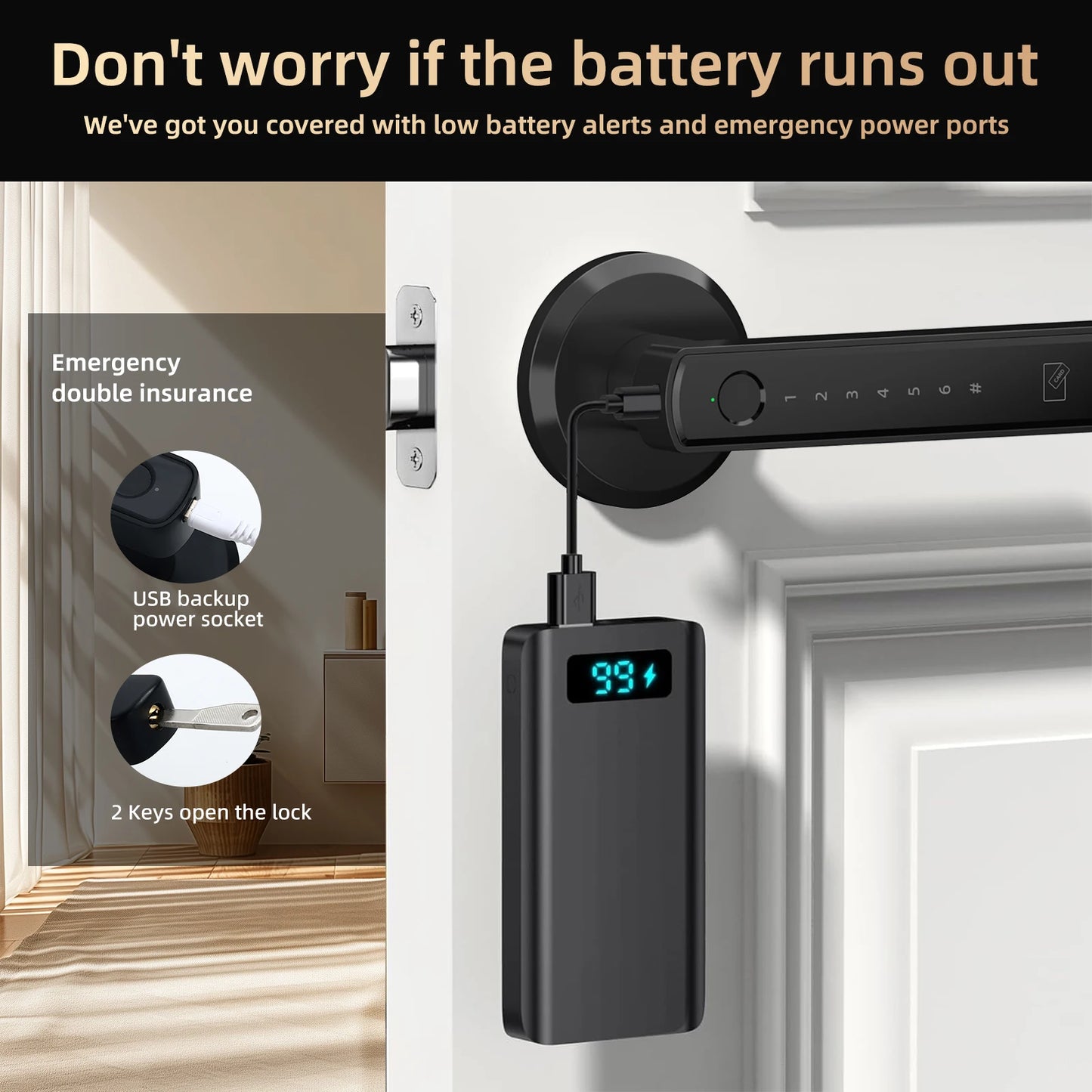 Viladepot Smart Lock Fingerprint Door Lock With App And Keypad