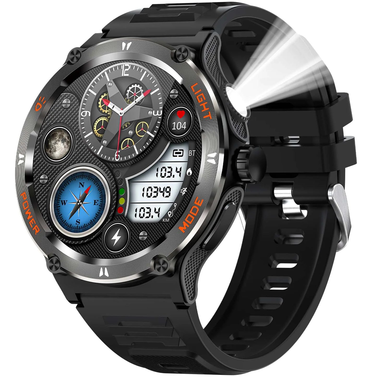 LaNikar KT76 Smart Watch 3ATM Waterproof with Compass HeartRate Bluetooth