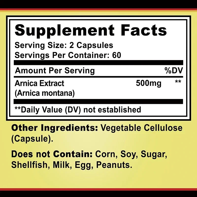 PslalaeCharge Arnica Montana Capsules For Bruises Pain Relief Immunity