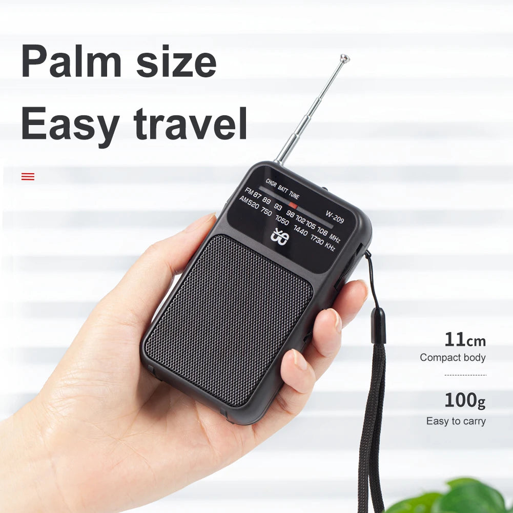 Shunmaii AM FM Radio With Built-In Speaker And 3.5mm Jack