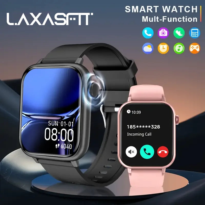 LAXASFIT Waterproof Smartwatch Bluetooth Call Voice Assistant for Android iOS