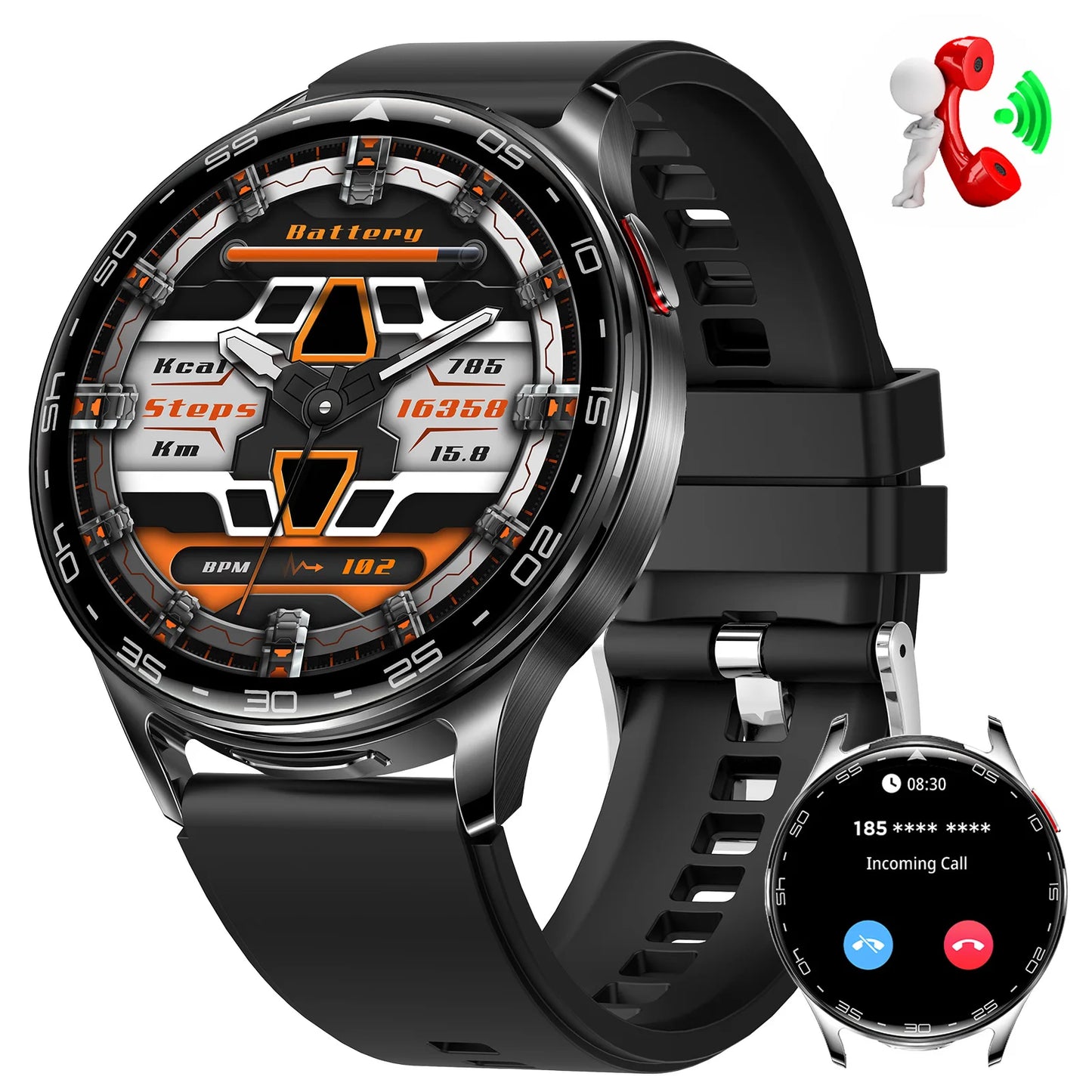 EIGIIIS Smart Watch With Earbuds Heart Rate Blood Oxygen