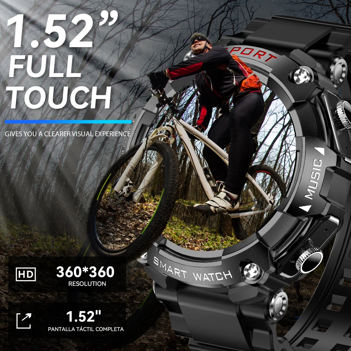 LaNikar Smartwatch with AMOLED Display Bluetooth Earset