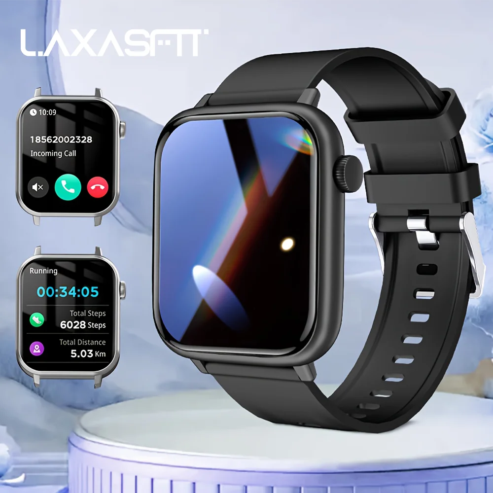 LAXASFIT Waterproof Smartwatch Bluetooth Call Voice Assistant for Android iOS