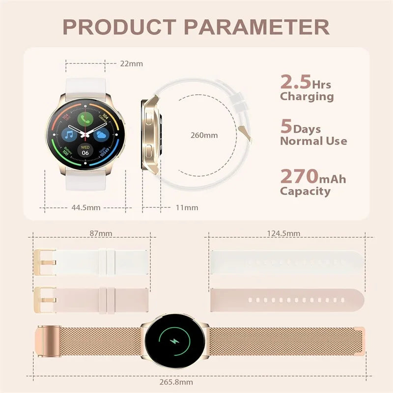 INNOFOVO Women's Smartwatch With Answer Calls Waterproof Fitness Tracker