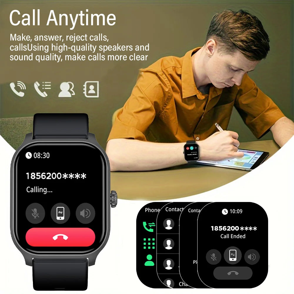 LAXASFIT Smartwatch Bluetooth Call Voice Assistant 100 Sports Functions IP68
