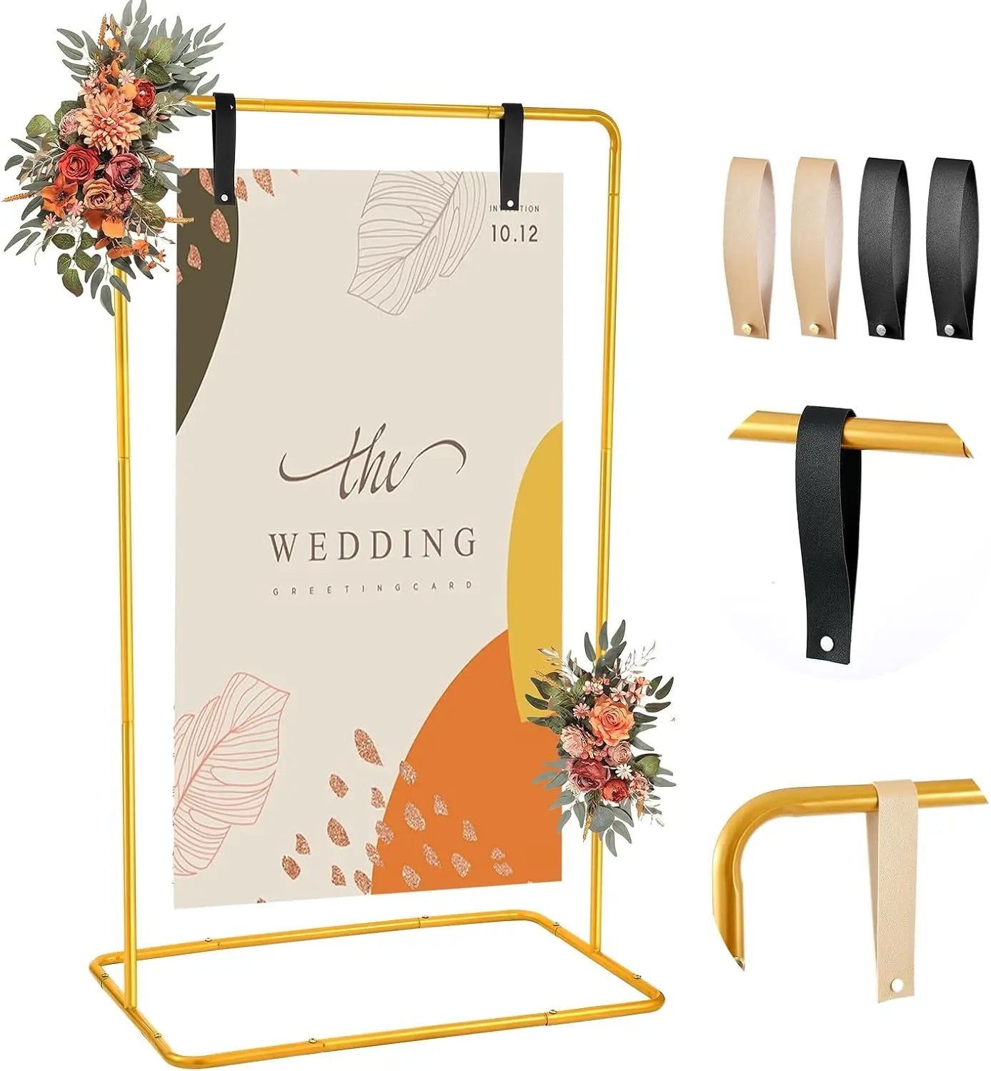 Wedding Welcome Sign Stand Heavy Duty Easel With Leather Straps