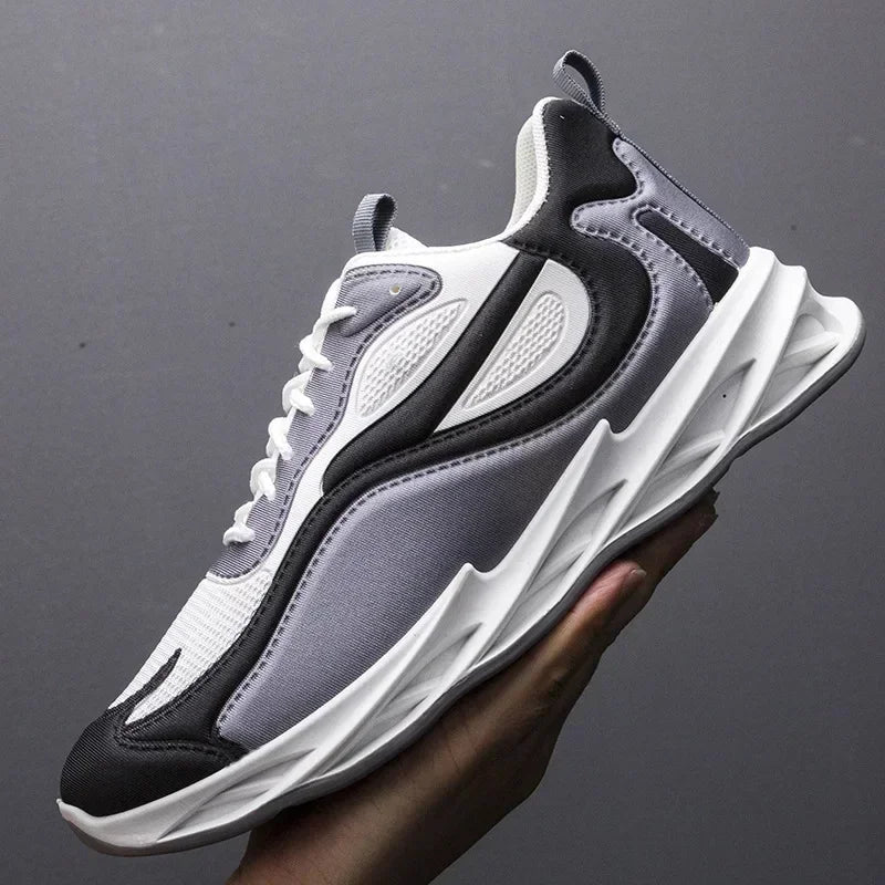 LISCN Men Running Shoes Cushioned Sneakers Breathable Walking Trainers