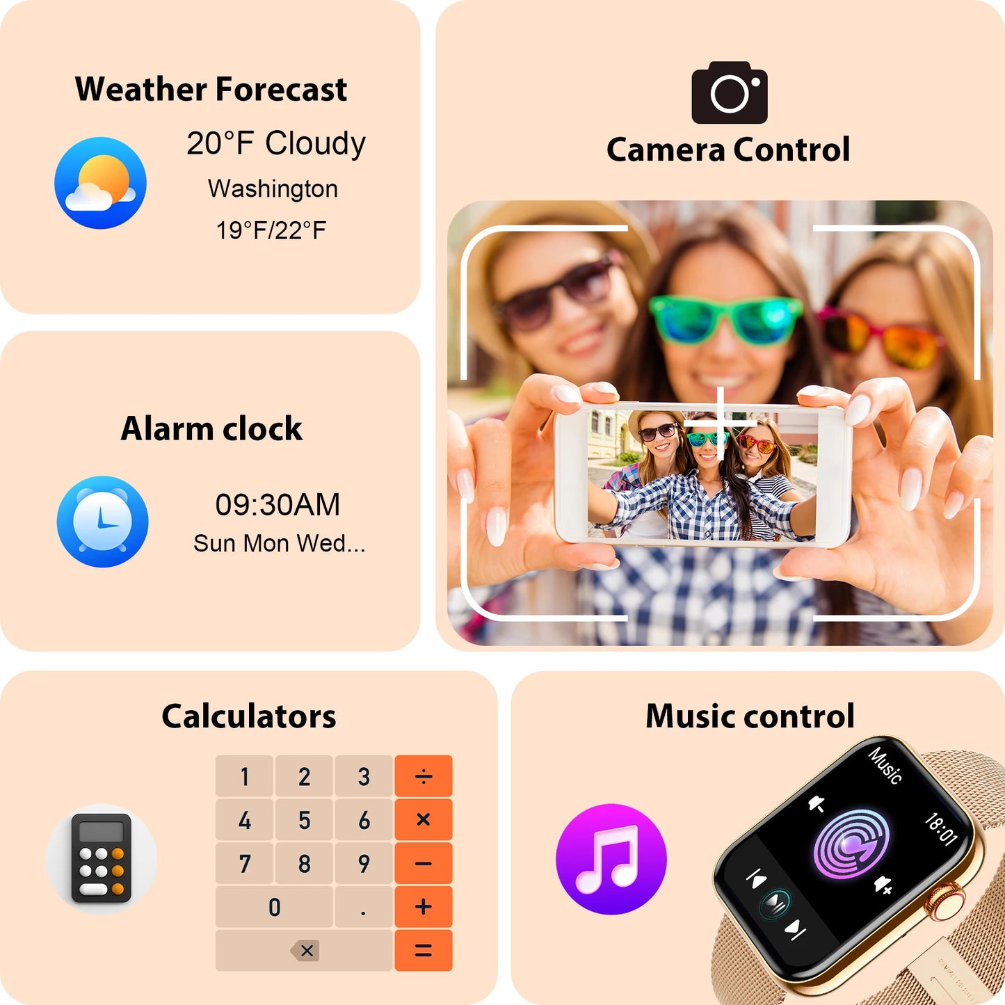 Smartwatch Fitness Tracker For iPhone Android With Calling Function