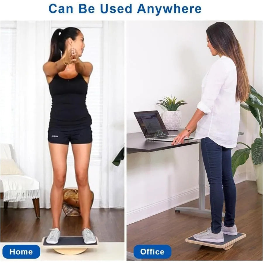 SHXI Wooden Balance Board Rocker For Under Desk Core Strength