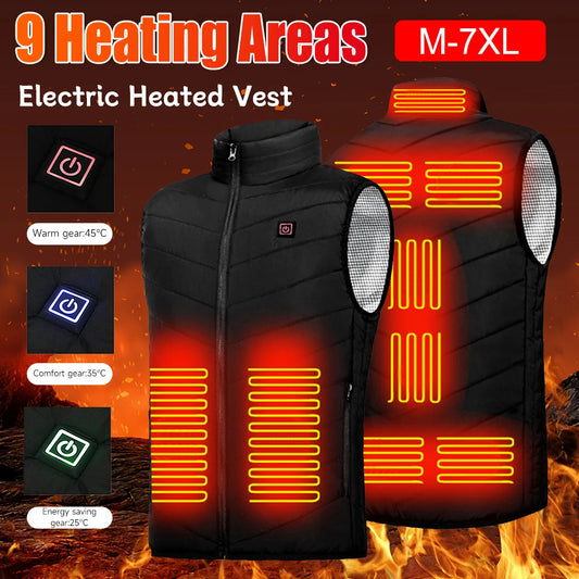 Sikiwind Electric Heated Vest Jacket for Men and Women 9 Zone USB Heater