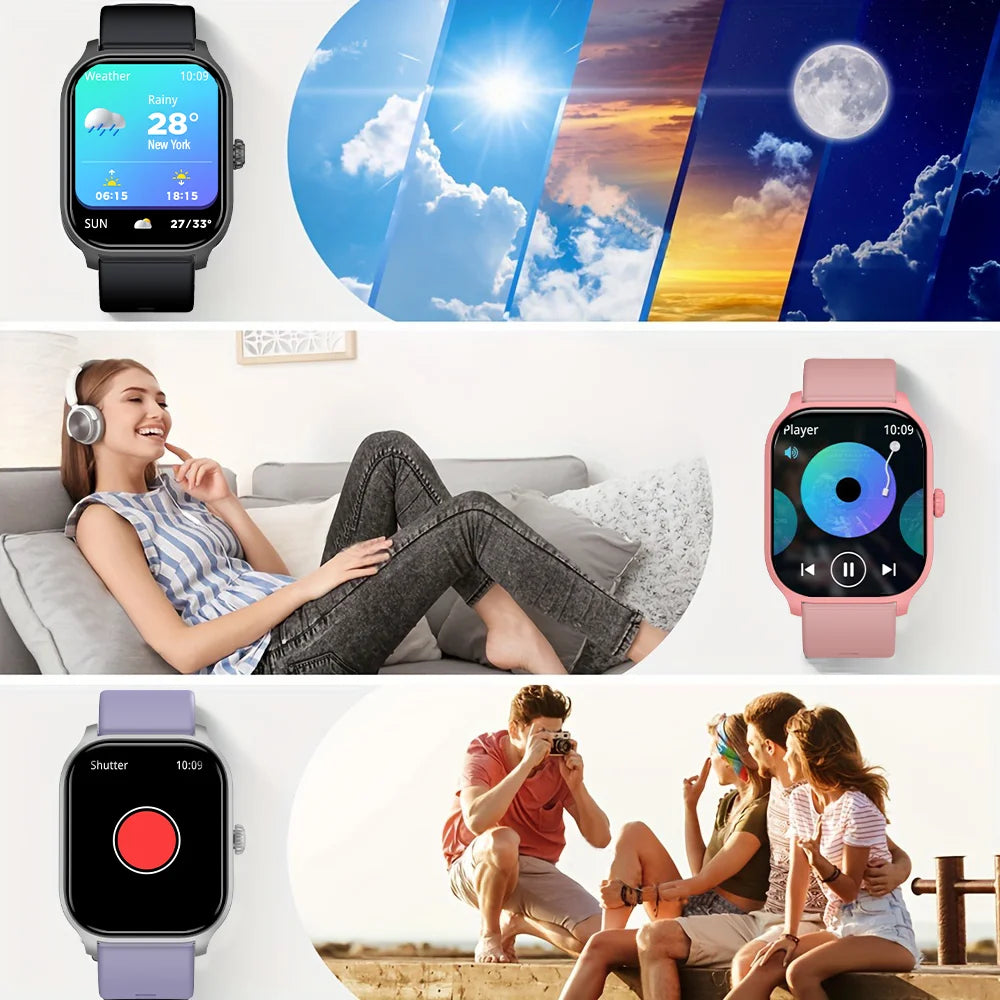 LAXASFIT Smartwatch Bluetooth Call Voice Assistant 100 Sports Functions IP68