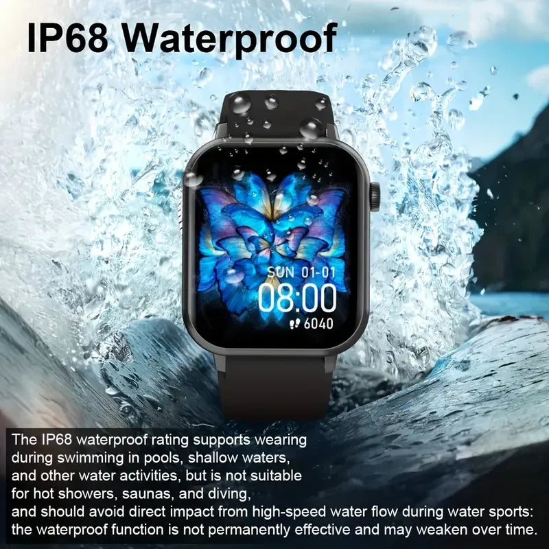LAXASFIT Waterproof Smartwatch Bluetooth Call Voice Assistant for Android iOS
