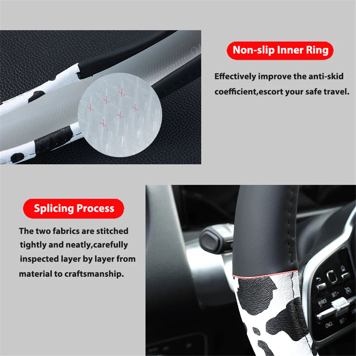 XUKEY Leather Steering Wheel Cover For BMW Non Slip Universal