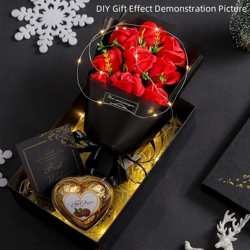 NONECN 9 Heads Soap Flower Rose Bouquet Artificial Flowers Decoration