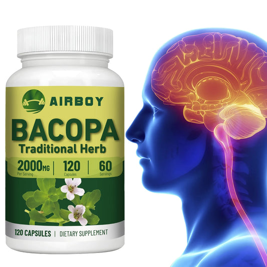 Airboy Bacopa Monnieri Extract Supplement for Cognitive Support and Antioxidants