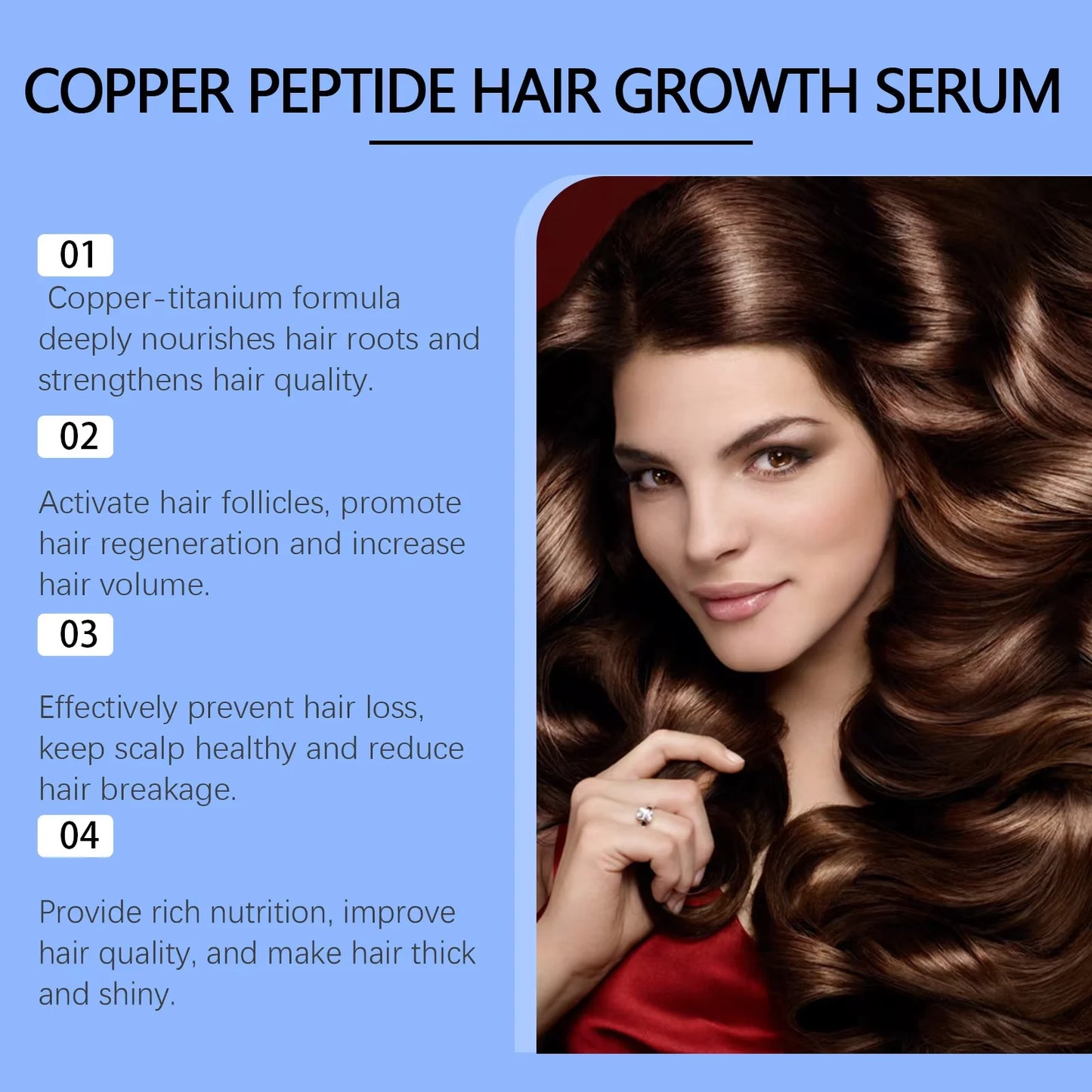 Copper Peptide Hair Growth Serum for Scalp Care and Density